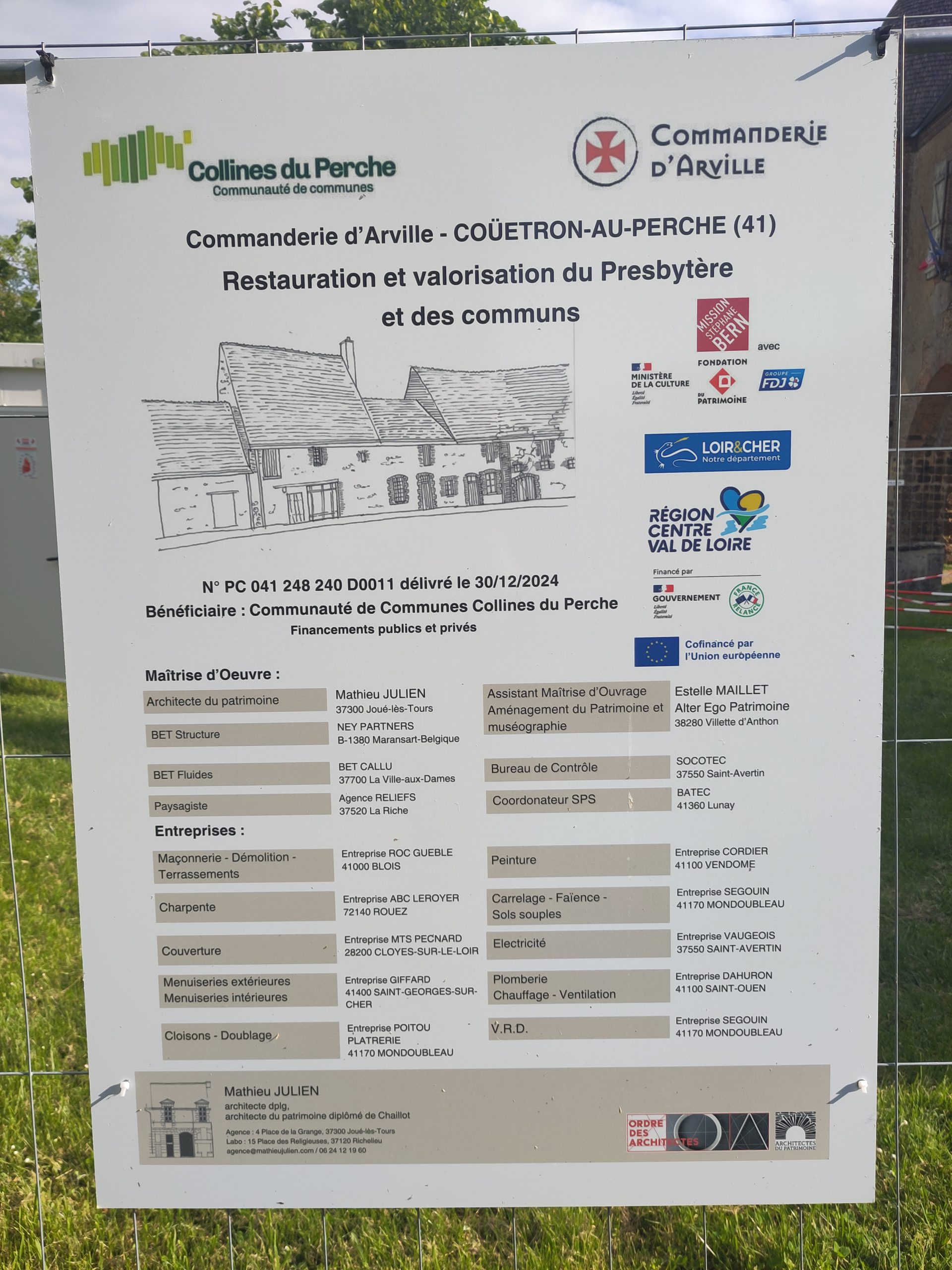 Travaux de restauration & de valorisation du PRESBYTERE & des COMMUNS de la COMMANDERIE D’ARVILLE